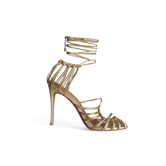 SIMIJAH 100MM STILETTO SANDAL IN GOLD